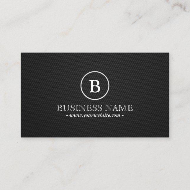 Simple Dark Monogram Tattoo Art Business Card (Front)