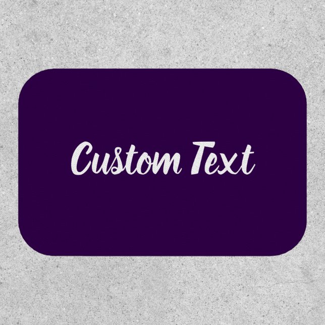 Simple Dark Purple and White Script Text Template Patch (Front)