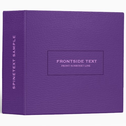 Simple Dark Purple Leather Texture 3 Ring Binder