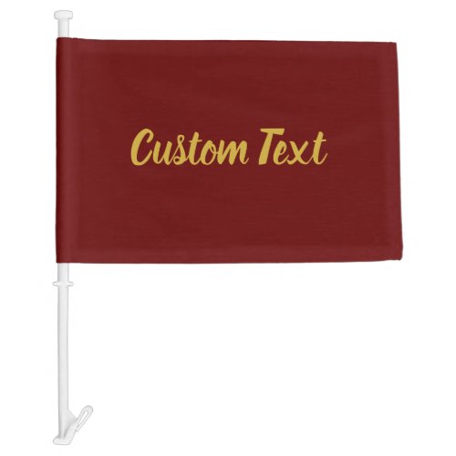 Simple Dark Red and Gold Script Text Template Car Flag