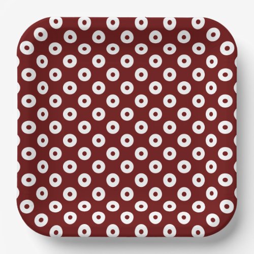 Simple Dark Red and White Polka_Dots Paper Plates