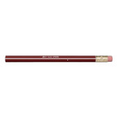 Simple Dark Red and White Template for Business Pencil (Back)