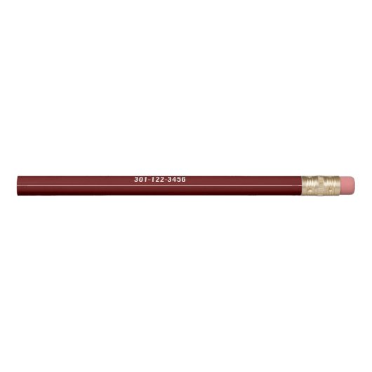 Simple Dark Red and White Template for Business Pencil (Back)