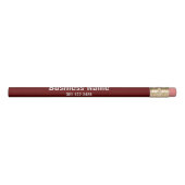 Simple Dark Red and White Template for Business Pencil (Rotated 90)