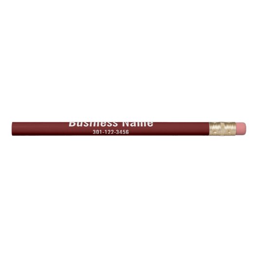Simple Dark Red and White Template for Business Pencil (Rotated 90)