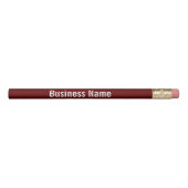 Simple Dark Red and White Template for Business Pencil (Front)
