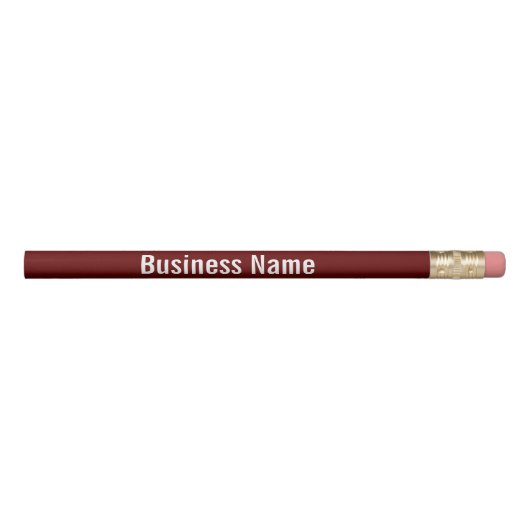 Simple Dark Red and White Template for Business Pencil (Front)