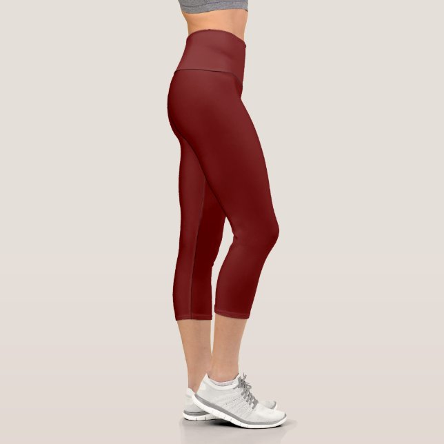 Simple Dark Red Authority®  Capri Leggings (Right)