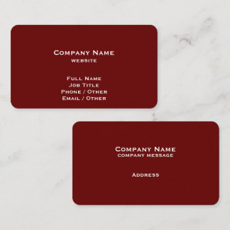 Simple Dark Red Business Card