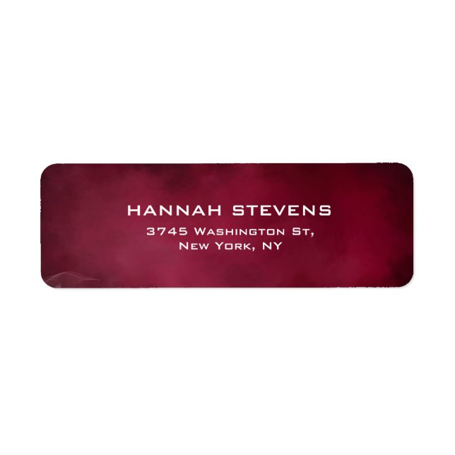 Simple Dark Red Carmine Pink Elegant Modern Label (Front)