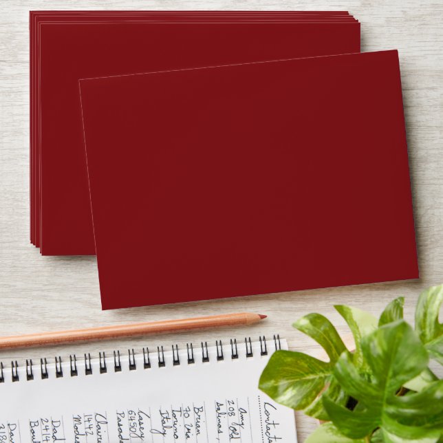 Simple Dark Red Envelope New Year Card Envelope (Stacked)