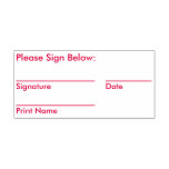 [ Thumbnail: Simple Dated Signature Request Rubber Stamp ]