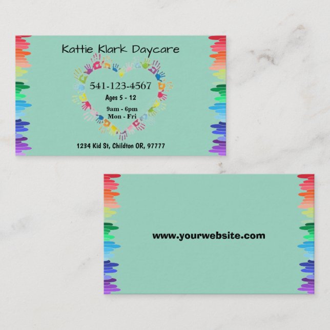 Simple Daycare Business Cards (Front/Back)