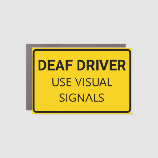 simple deaf driver  car magnet