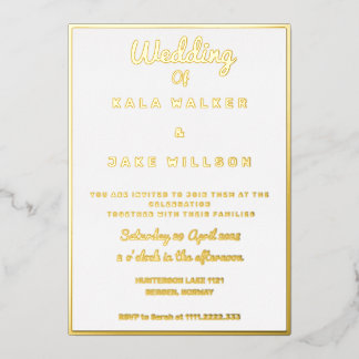 Simple Decadent Wedding (Border) Foil Invitation