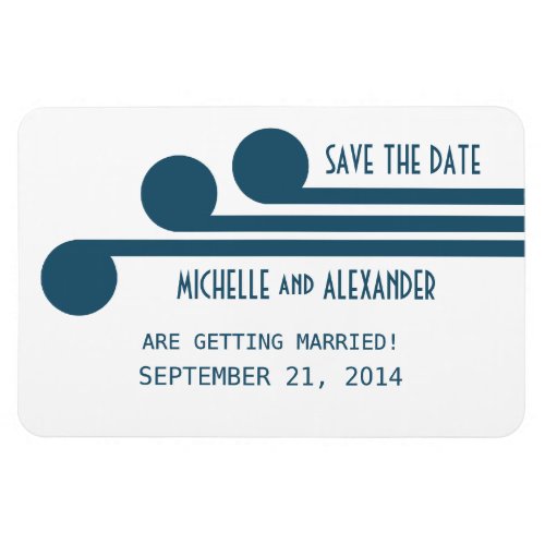 Simple Deco Chic Save the Date Magnet Blue Magnet