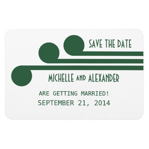 Simple Deco Chic Save the Date Magnet Green Magnet