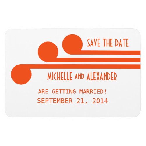 Simple Deco Chic Save the Date Magnet Orange Magnet