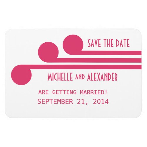 Simple Deco Chic Save the Date Magnet Pink Magnet