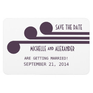 Simple Deco Chic Save the Date Magnet, Purple Magnet