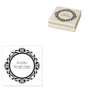 Simple Decorative Return Address Rubber Stamp