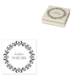 Simple Decorative Return Address Rubber Stamp