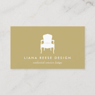 Simple Decorator White French Chair Logo Business Card