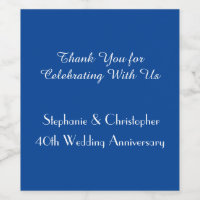 5 Wedding Anniversary Wine Label Stickers For 20th 25th 30th 40th