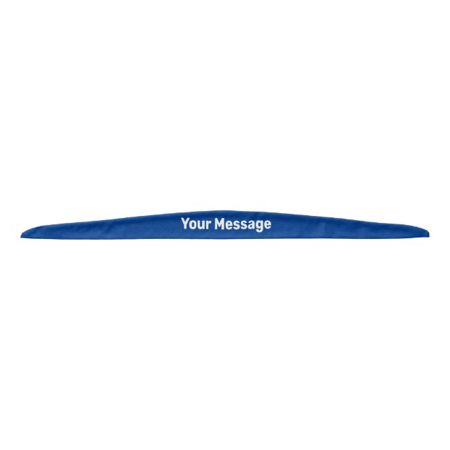 Simple Deep Blue and White Your Message Template Tie Headband (Front)