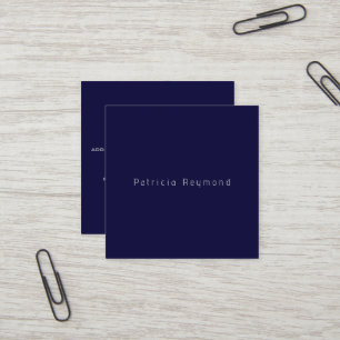 Simple deep-blue Minimalist Square Business Card