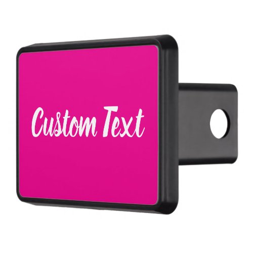 Simple Deep Pink and White Script Text Template Hitch Cover