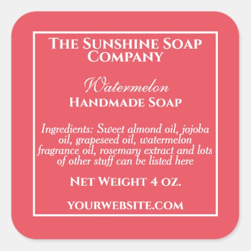 Simple Deep Pink Soap and Cosmetics Label 