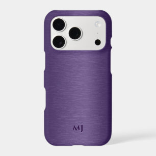 Simple Deep Purple Background Texture Monogram Iphone 18 Pro Case