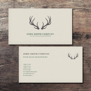 Simple Deer Antlers Business Card