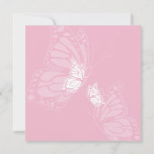 Simple Delicate Butterfly Pink Baby Shower Party Invitation (Back)