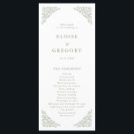 Simple Delicate Floral Timeless Sage Green Wedding Program<br><div class="desc">Elegant wedding program features a minimalist design with a delicate floral border,  perfectly suited for formal weddings. The classic typography and customizable text make it a timeless choice for couples seeking sophisticated,  personalized wedding stationery.  For customization or additional products featuring this design,  please feel free to contact me.</div>