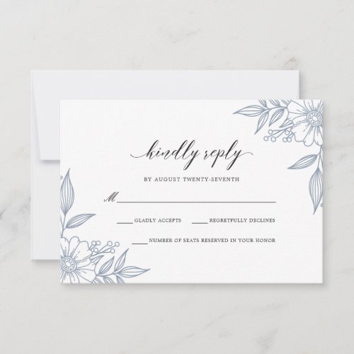 Simple Delicate Floral Wedding Blue