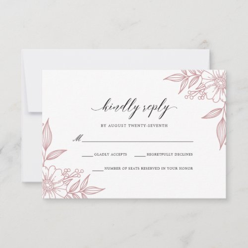 Simple Delicate Floral Wedding Blush