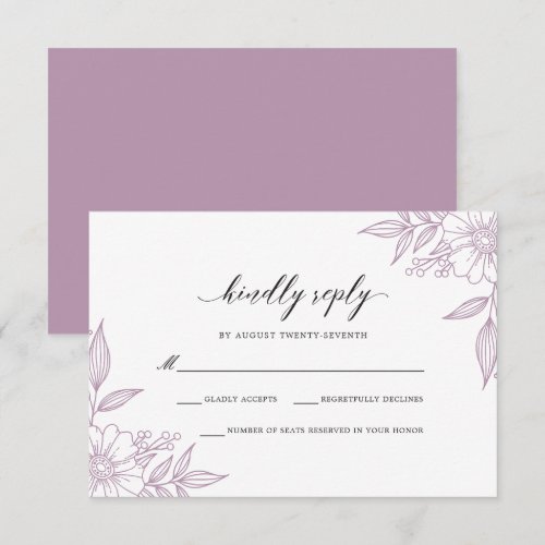 Simple Delicate Floral Wedding Lavender