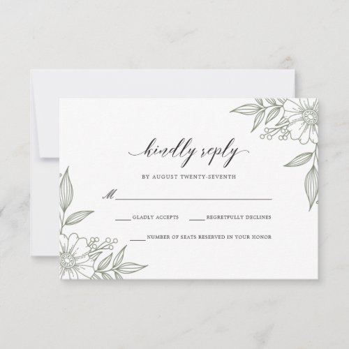 Simple Delicate Floral Wedding Sage