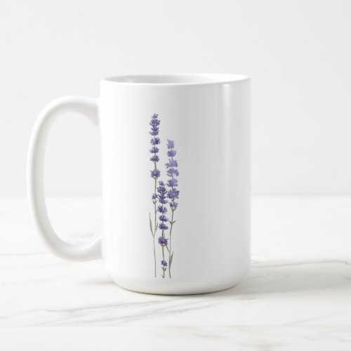 Simple Delicate French Lavender Wedding Initials Coffee Mug