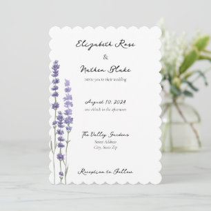 Simple Delicate French Lavender Wedding Invitation