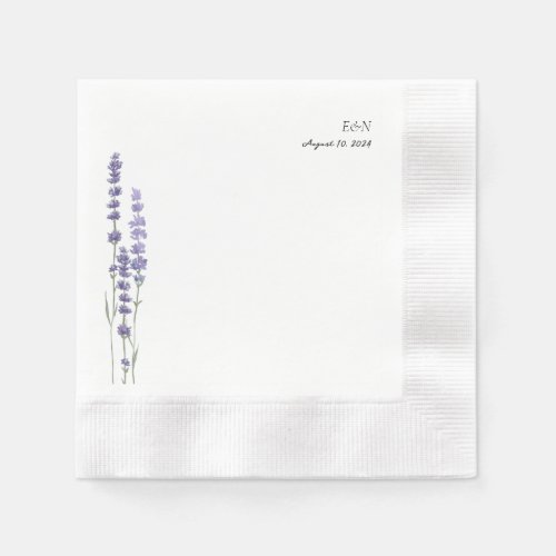 Simple Delicate French Lavender Wedding Napkins