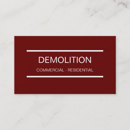 Simple Demolition Business Cards