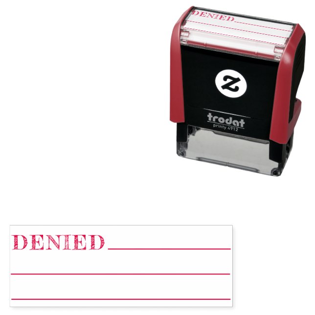 Simple Denied 3 Line Office Self-inking Stamp (In Situ)