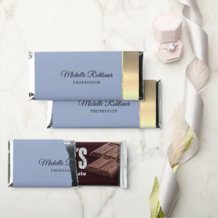 Simple Denim Blue Metallic Hershey Bar Favors