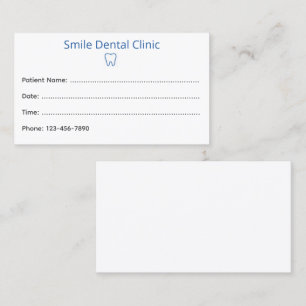 Simple Dental Appointment Card with Tooth Icon