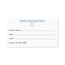 Simple Dental Appointment Card with Tooth Icon