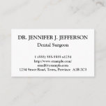 [ Thumbnail: Simple Dental Surgeon Business Card ]