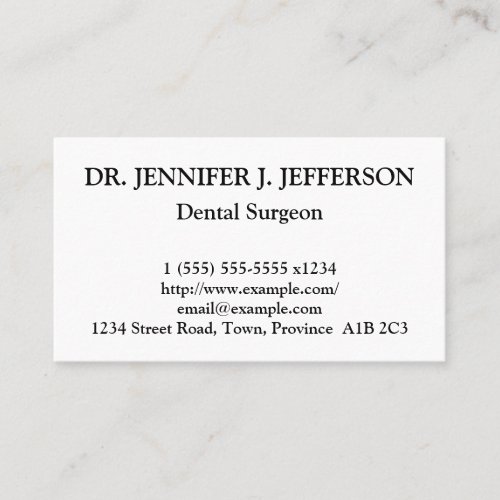 Simple Dental Surgeon Business Card
